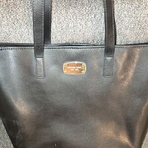 Michael Kors Black Tote with Gold Accents